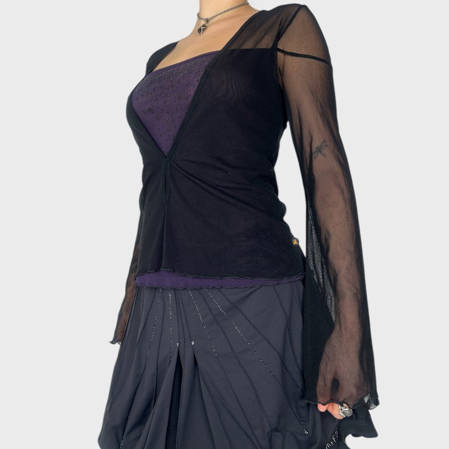 Cop Copine Double Layered Mesh Long Sleeve Top - M