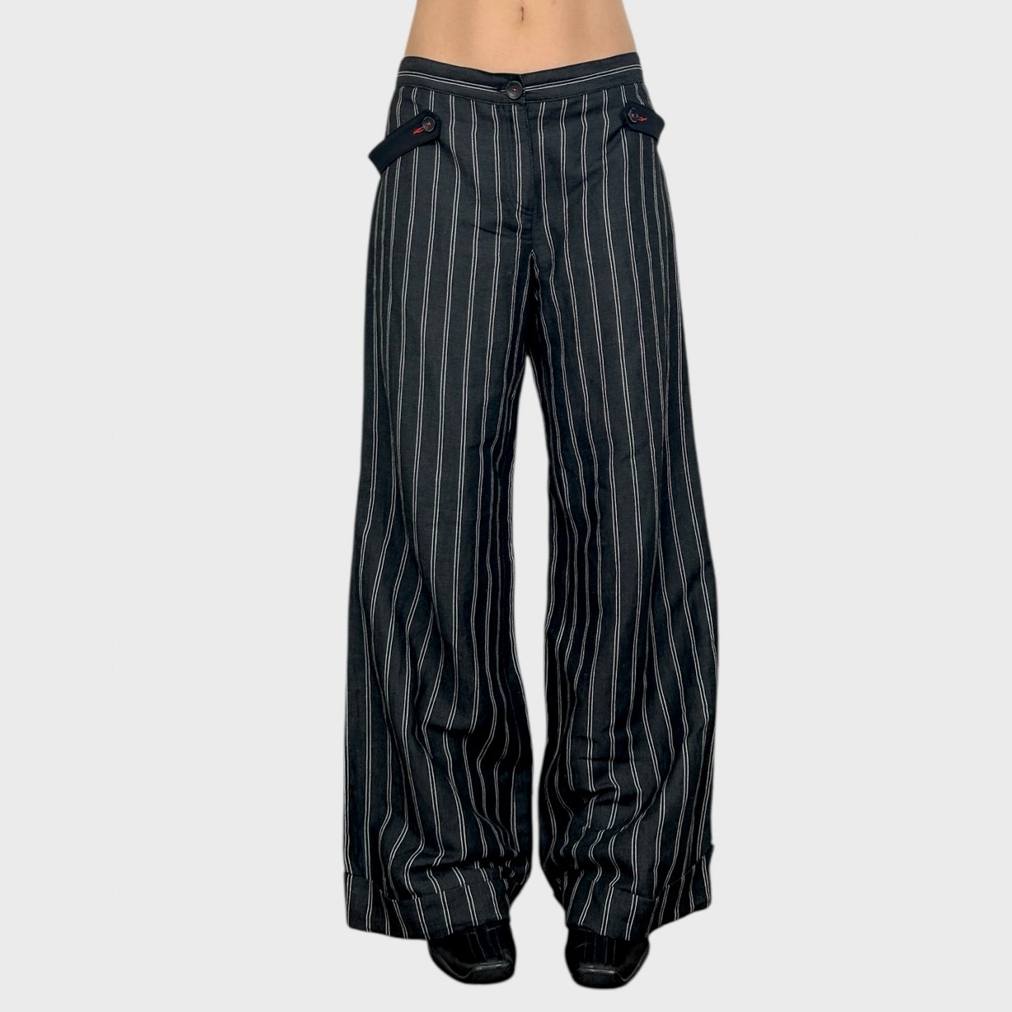 Cop Copine Wide Leg Stripe Linen Trousers - M/L