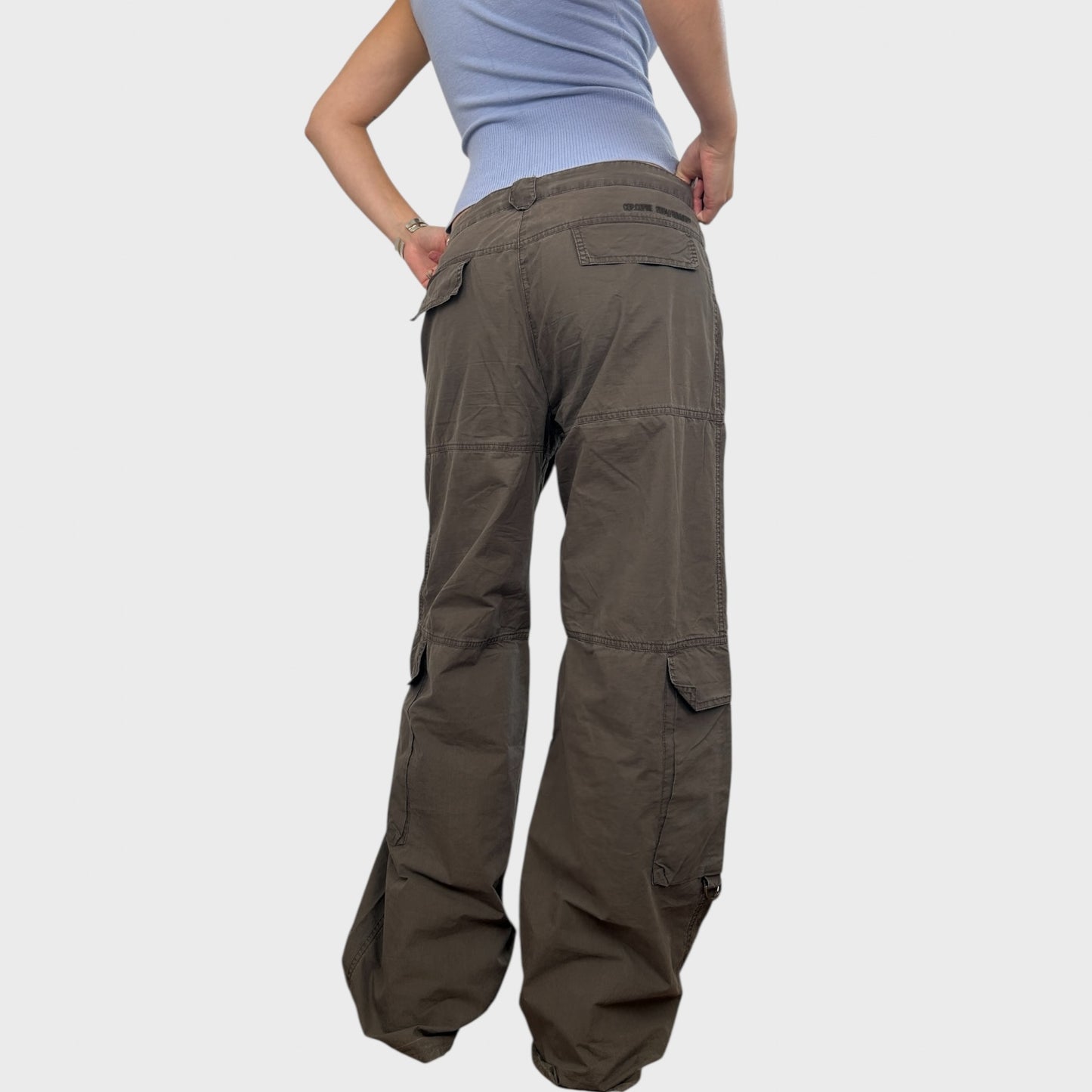Cop Copine Khaki Wide-Leg Trousers - L