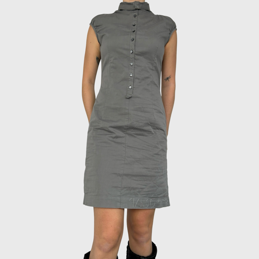 Cop Copine High Neck Button Dress - S/M
