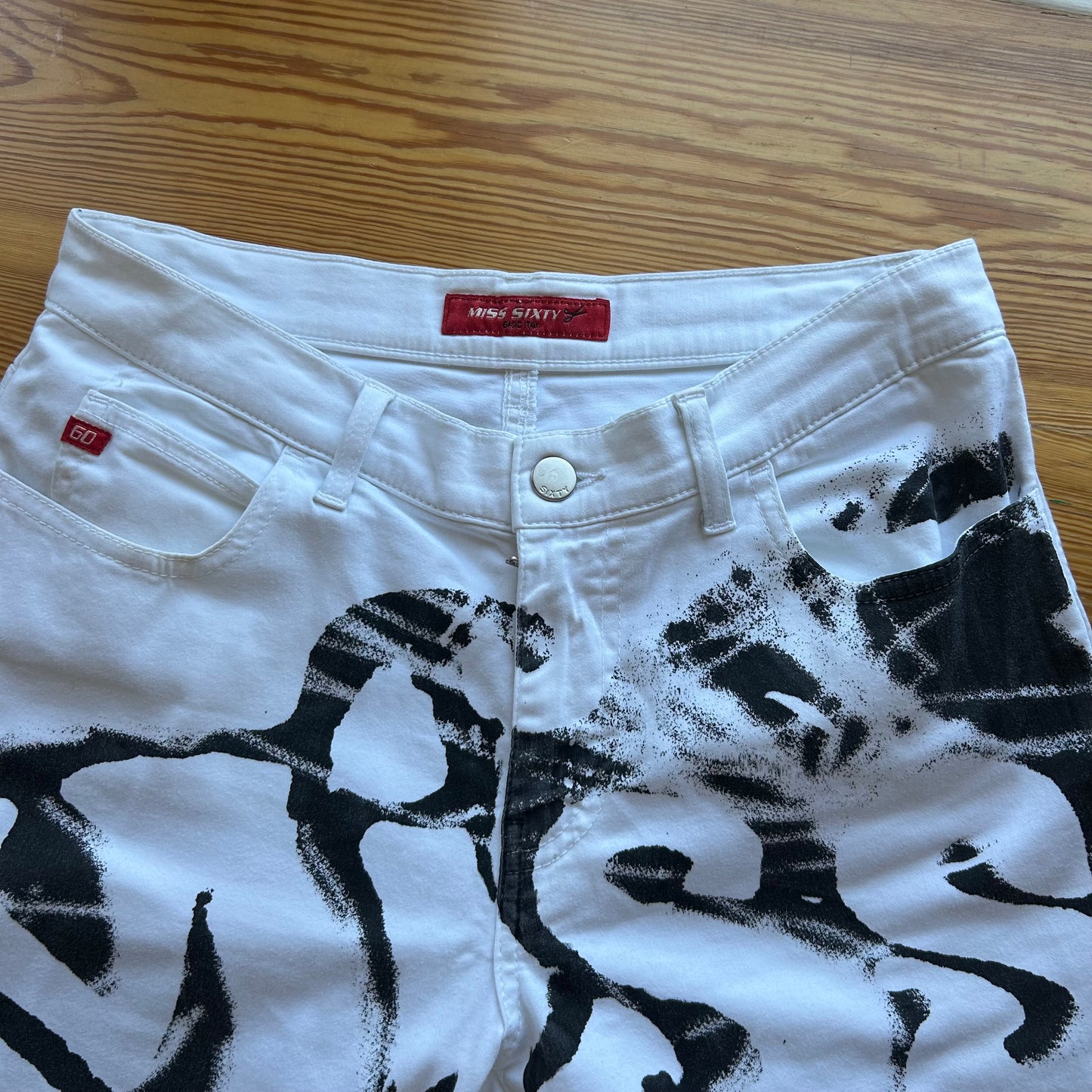 Miss Sixty Graphic Face Print Jeans - S/M
