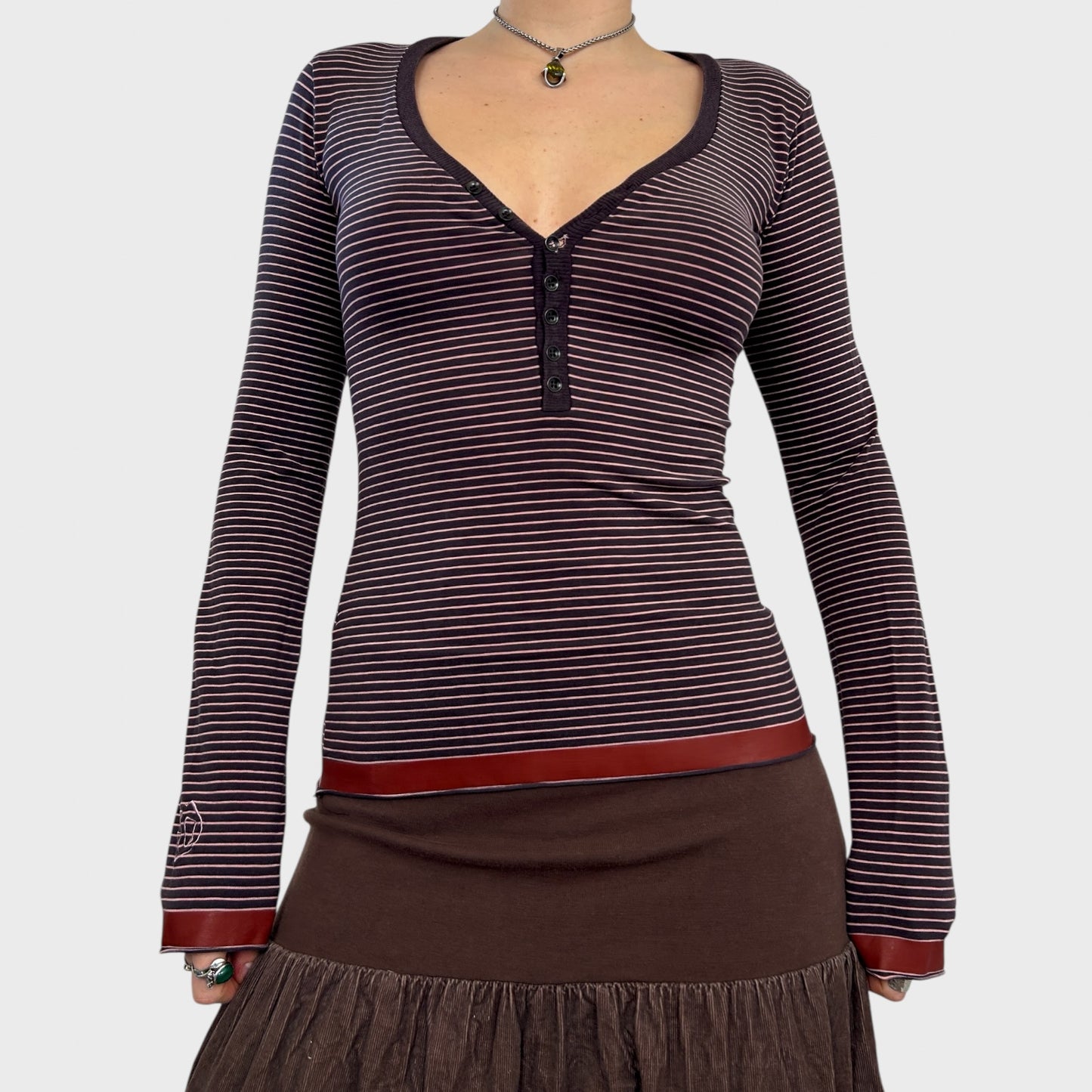 Cop Copine Striped Long Sleeve Top - S