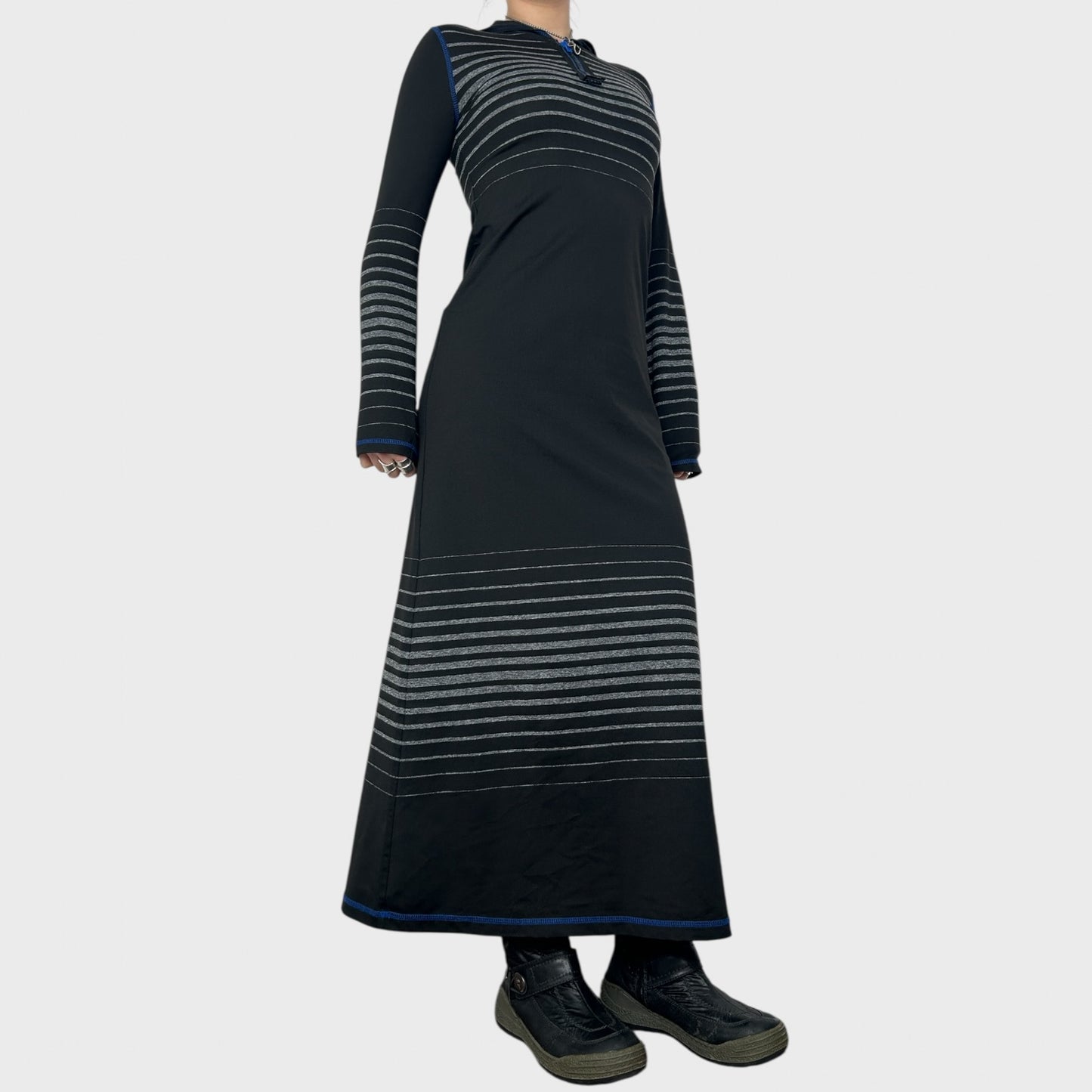 Cop Copine Striped Hooded Maxi Dress - S