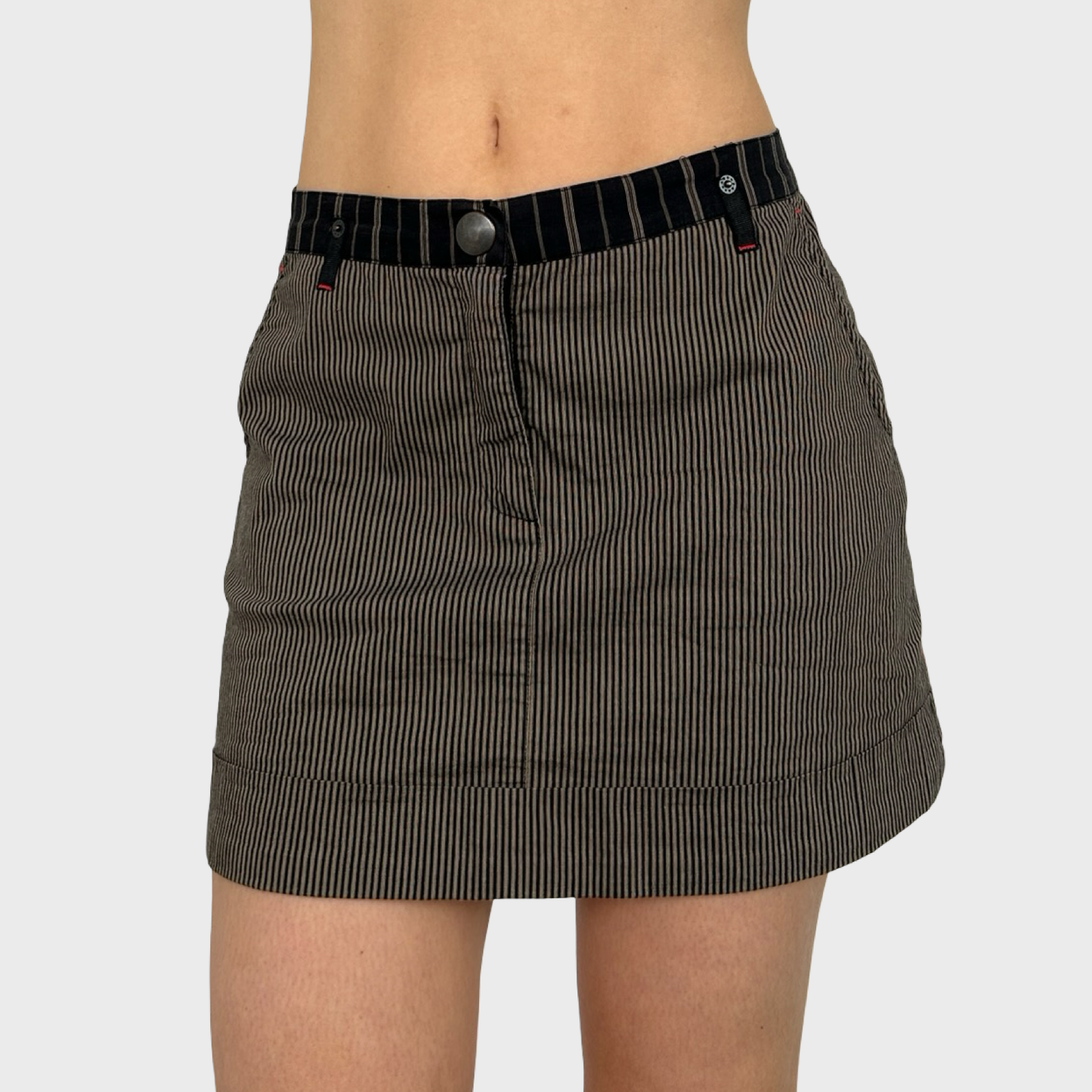 Cop Copine Striped Mini Skirt - S