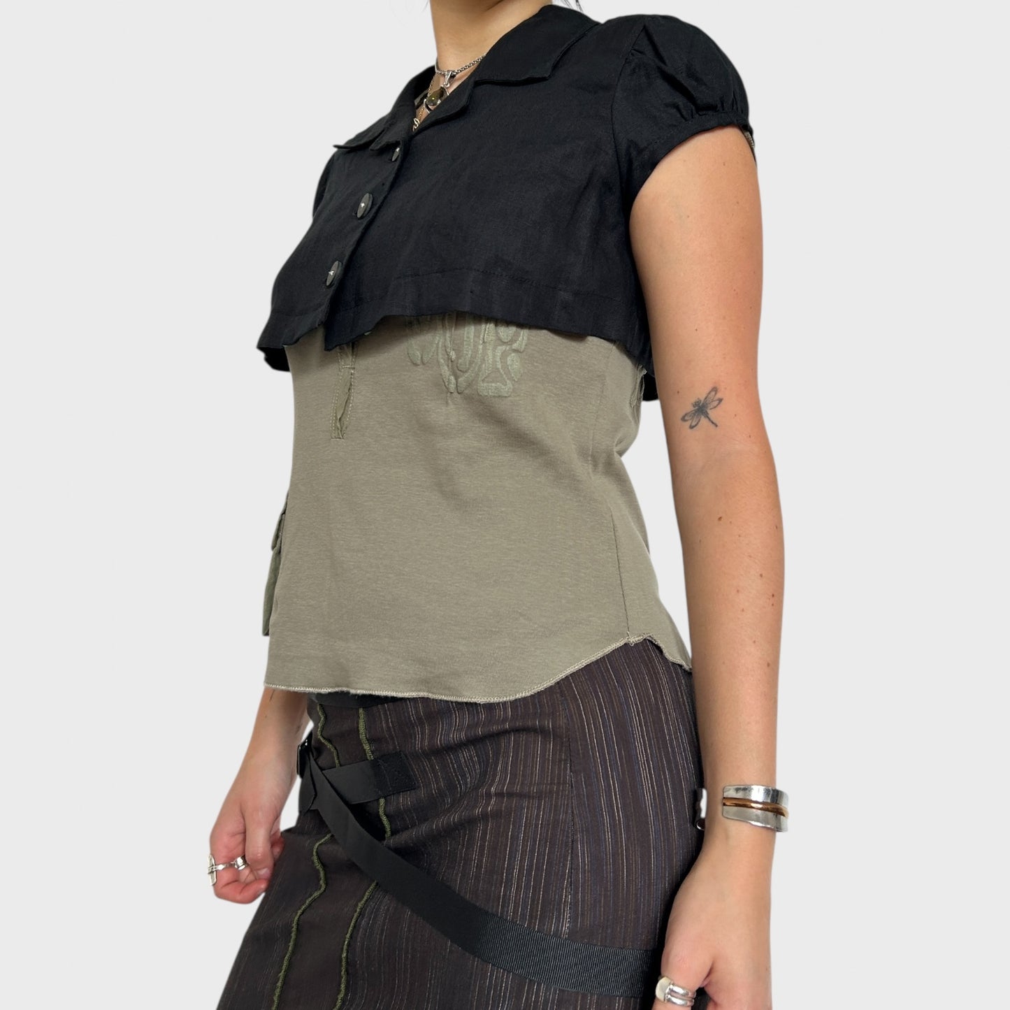 Cop Copine Cropped Linen Blouse - Size S-M