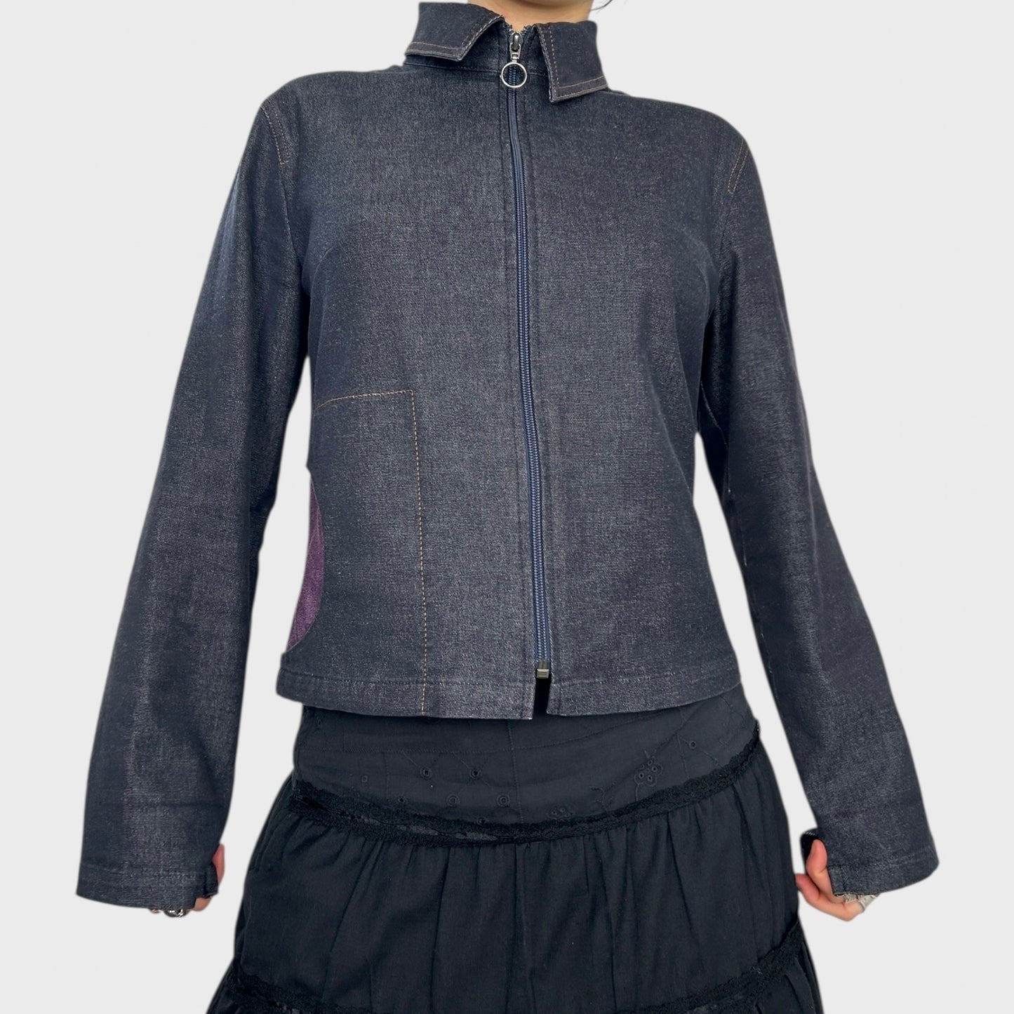 Cop Copine Denim Zip-Up Jacket - M