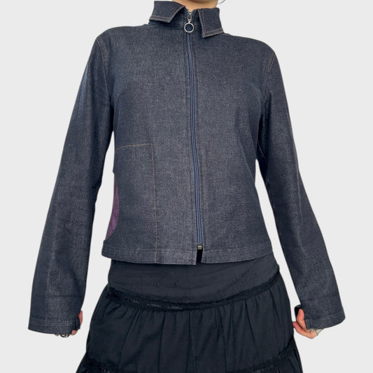 Cop Copine Denim Zip-Up Jacket - M