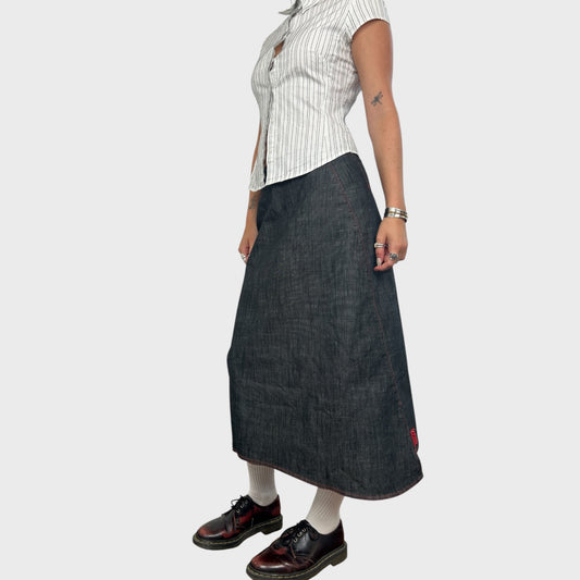 Cop Copine Denim Midi Skirt - M
