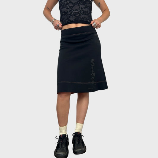 Cop Copine Graphic Print Midi Skirt - S/M