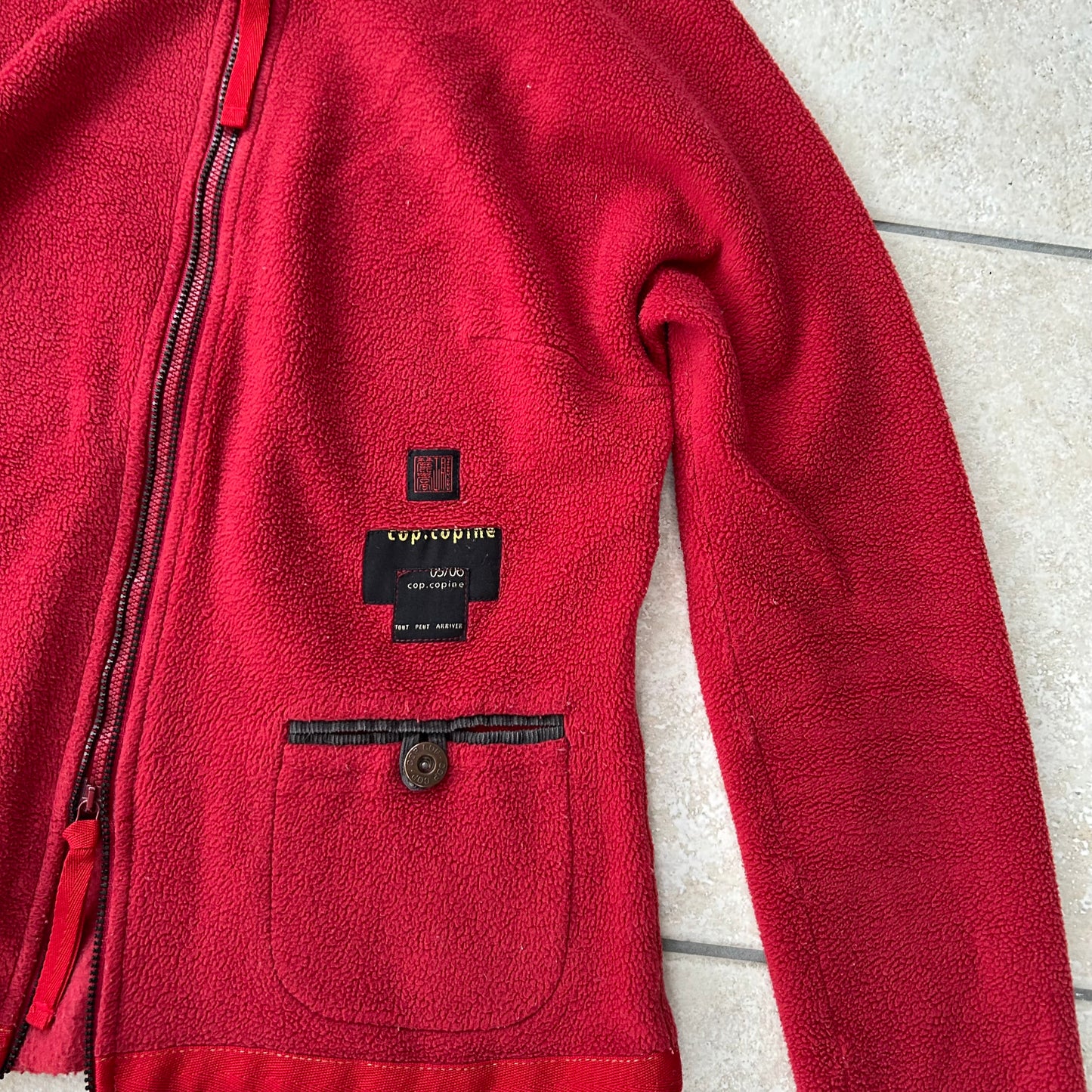 Vintage Red Cop Copine Double Zip Fleece