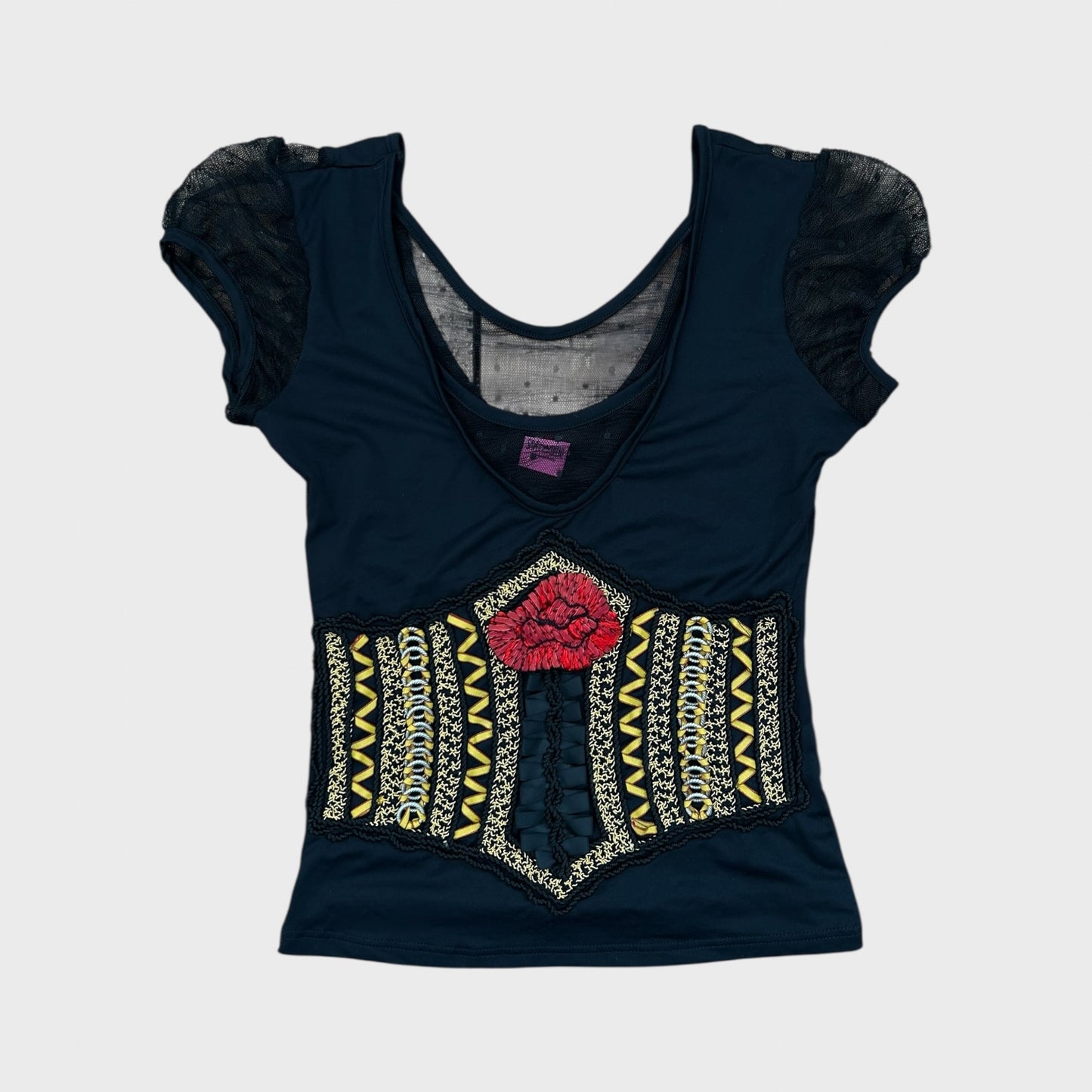 Save the Queen Rose Print Top - S
