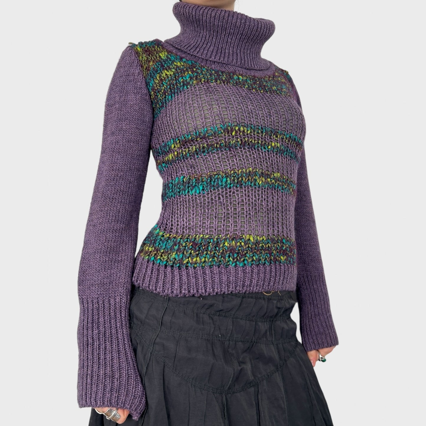 Vintage Chunky Knit Roll Neck Jumper - S