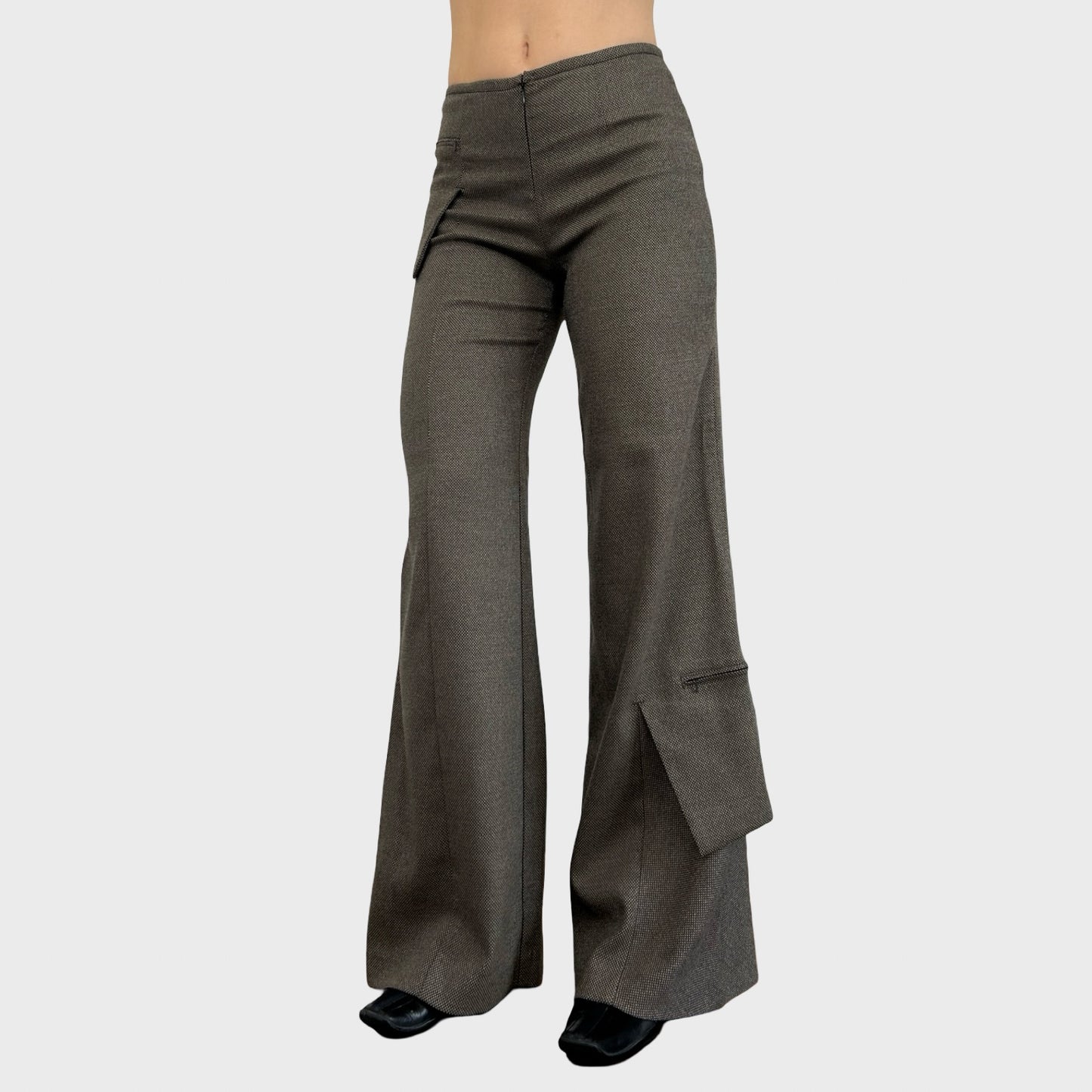 Cop Copine Speckled Wide Leg Pouch Trousers - S