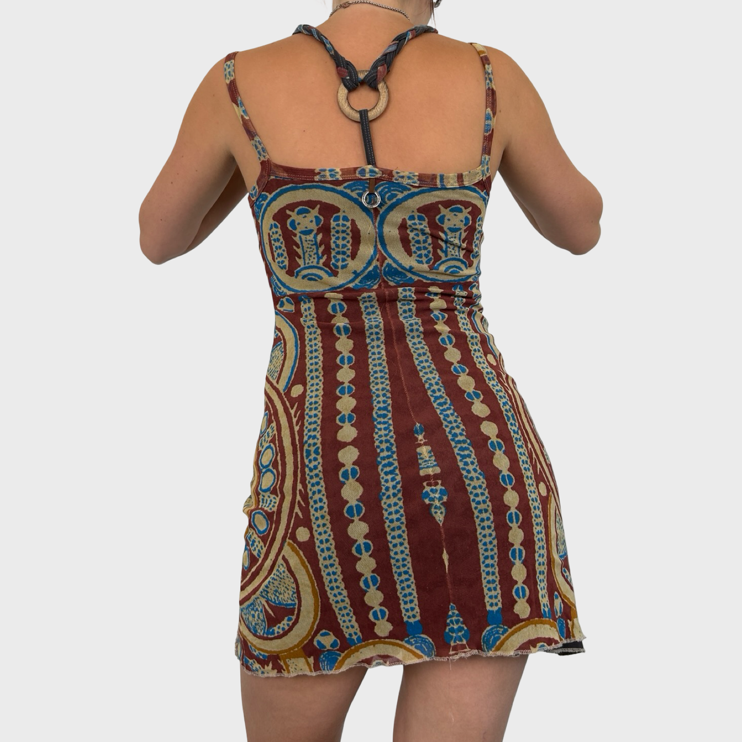 Save The Queen Graphic Mesh Mini Dress - S/M