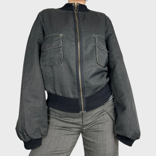 Cop Copine Grey Bomber Jacket - M/L