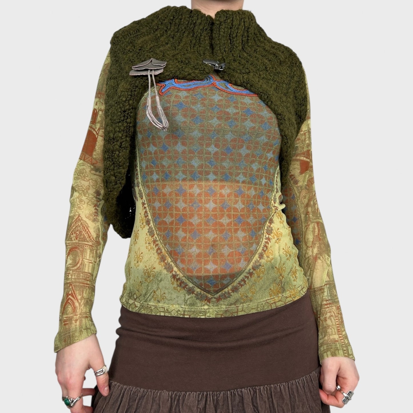 Cop Copine Khaki Bolero Knit - M