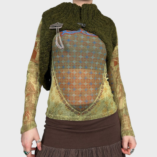 Cop Copine Khaki Bolero Knit - M