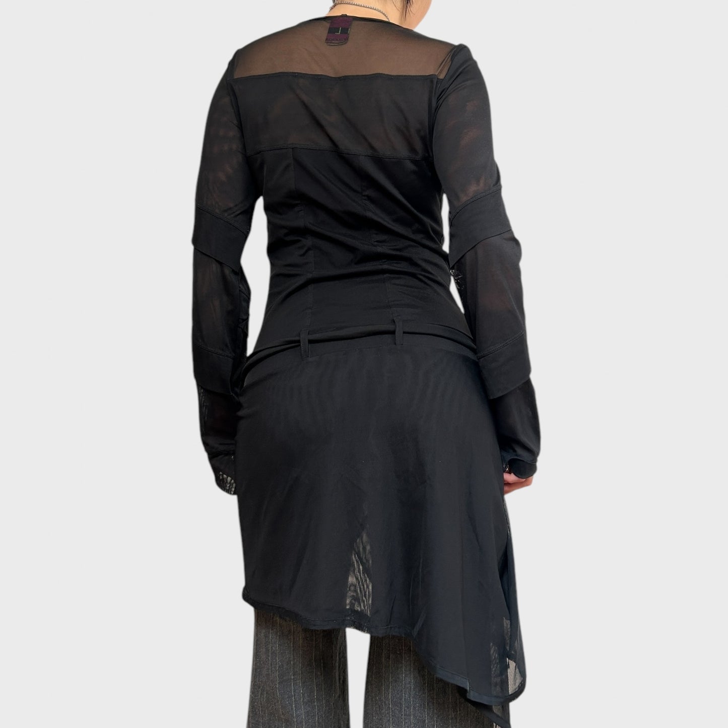Save the Queen Vintage Asymmetric Mesh Dress
