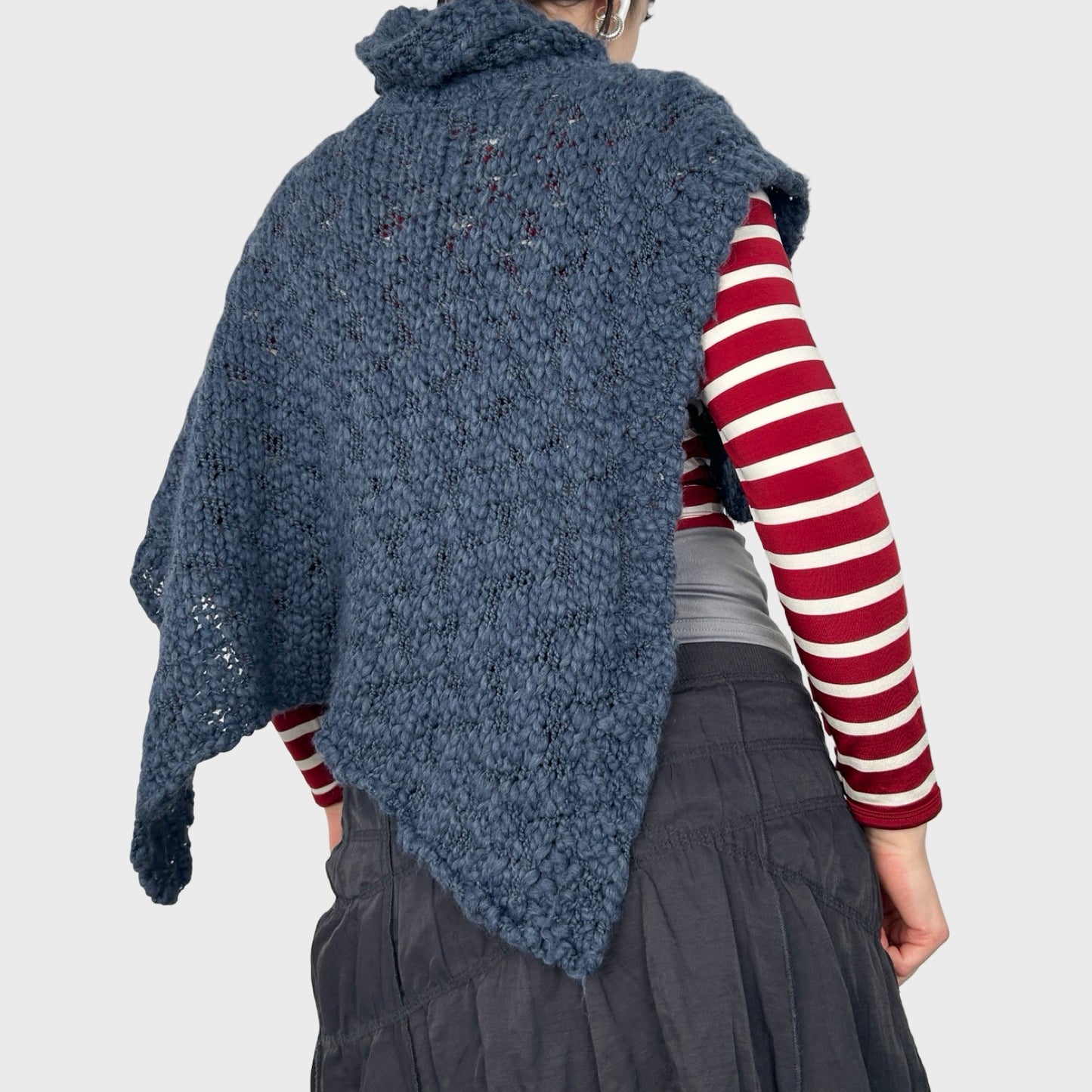 Cop Copine Blue Knit Poncho - S/M