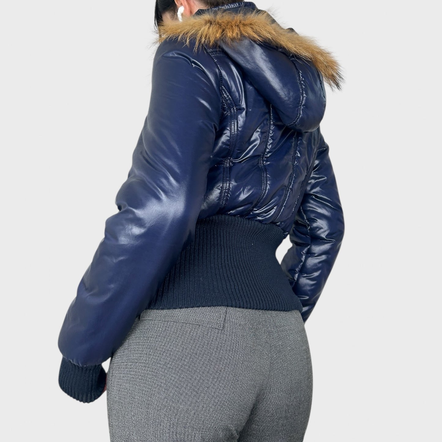 Vintage Cropped Bomber Jacket - S