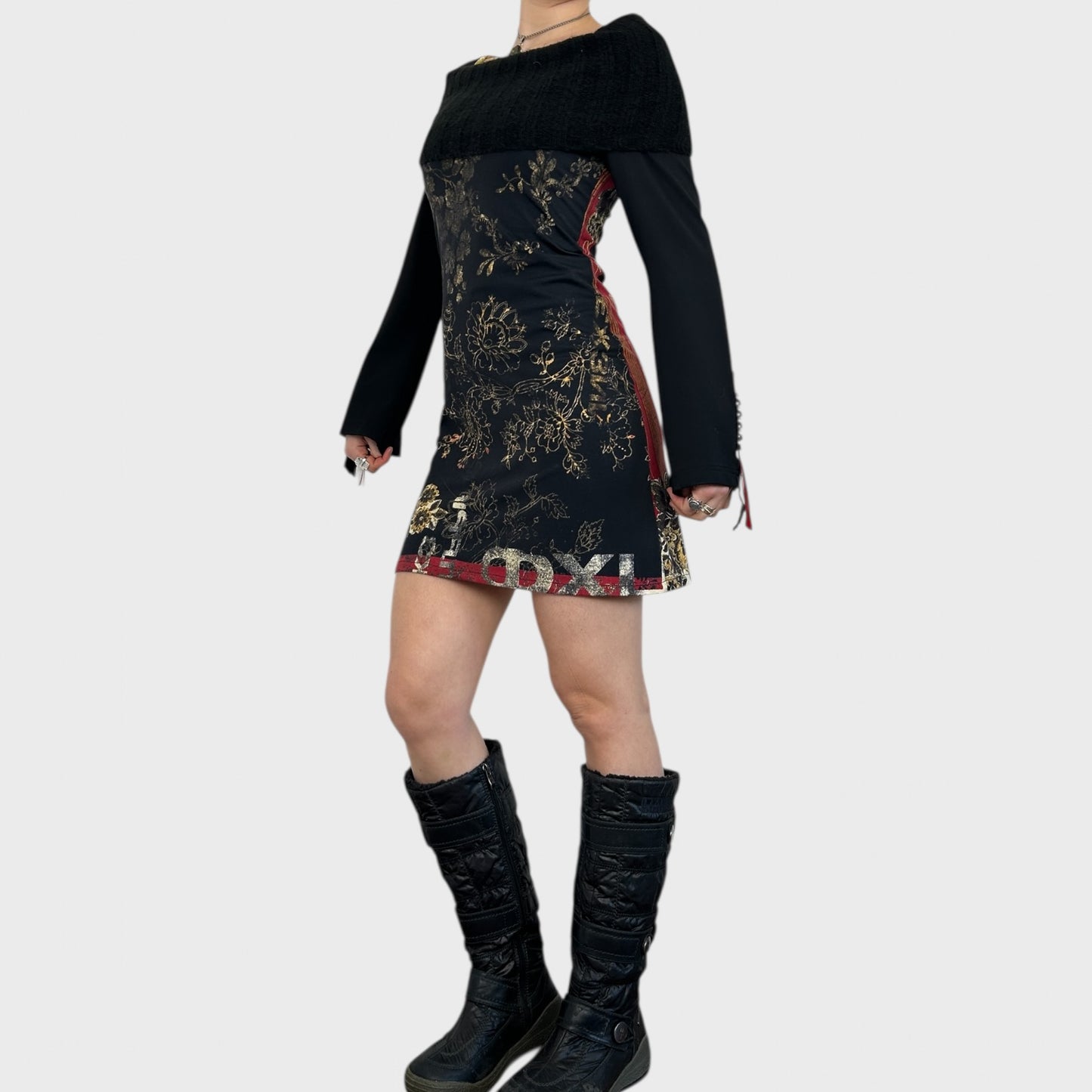 Save the Queen Off-Shoulder Mini Dress - S/M