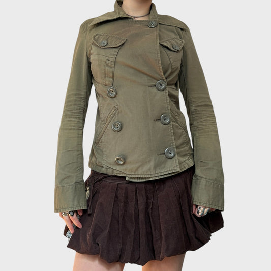 Diesel Khaki Button-Up Utility Jacket