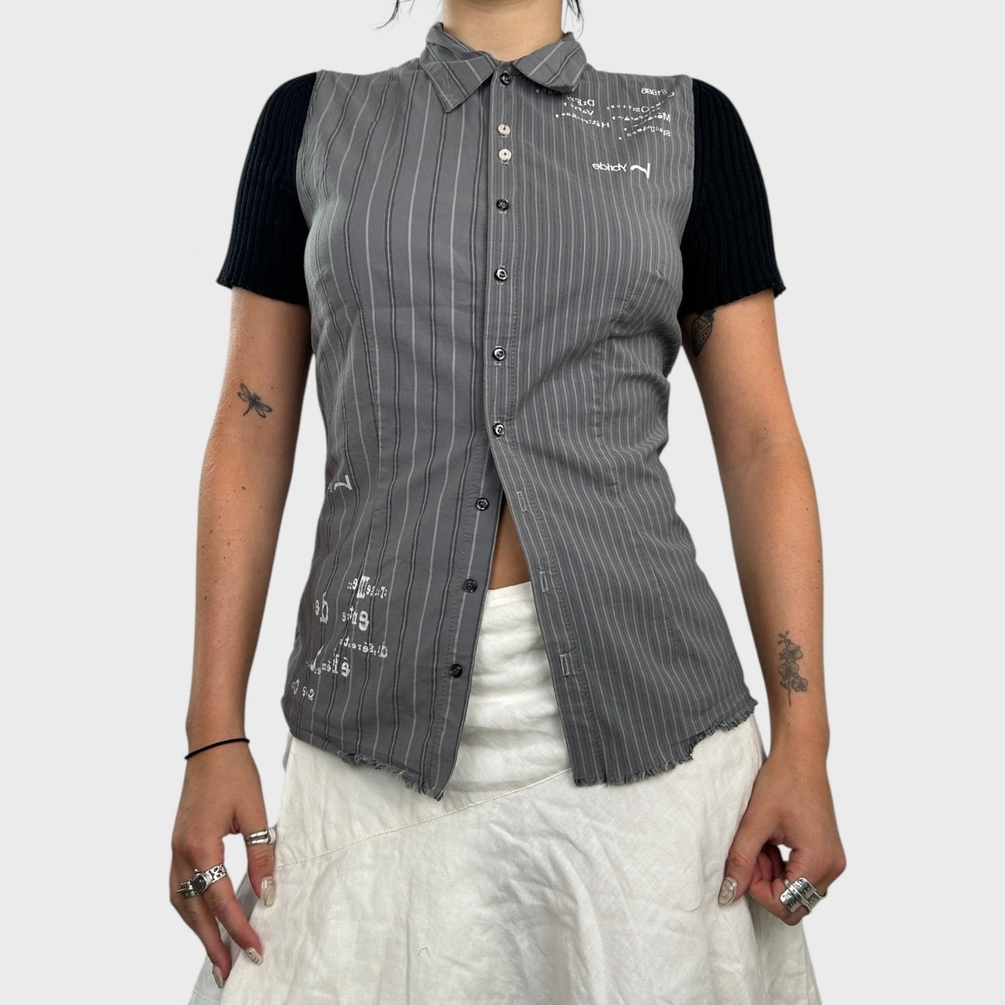 Cop Copine Bi-Material Short Sleeve Shirt - S