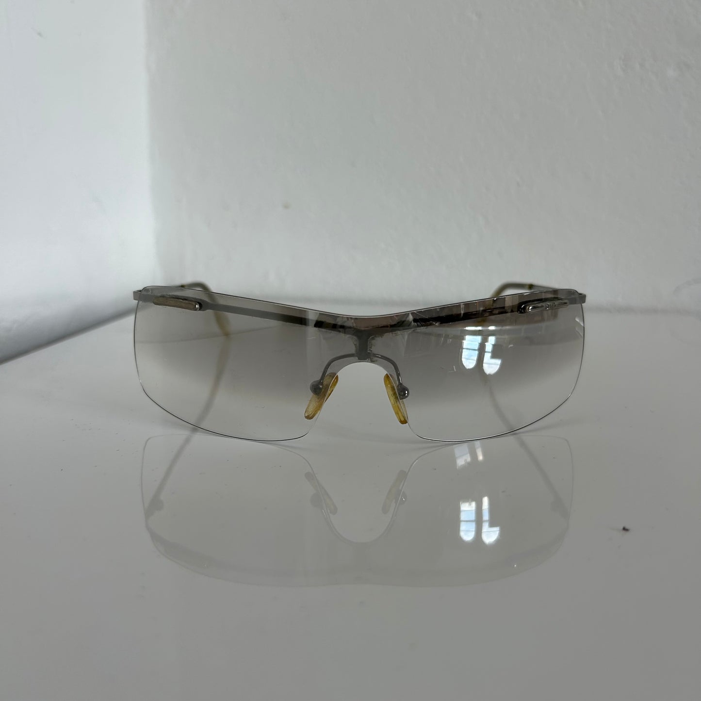 Dolce & Gabbana Clear Rimless Shield Sunglasses