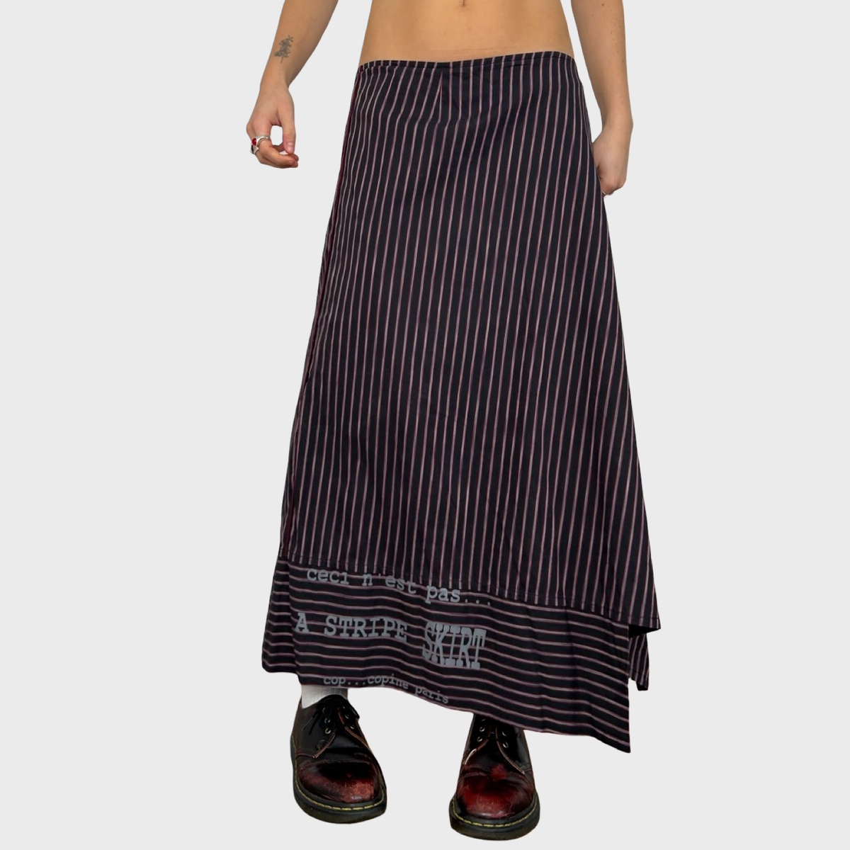 Cop Copine Graphic Striped Maxi Skirt - L