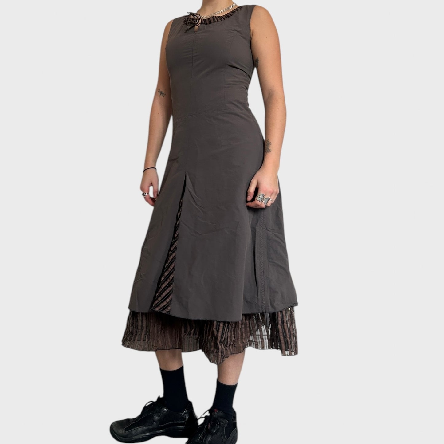 Archival double layered maxi dress