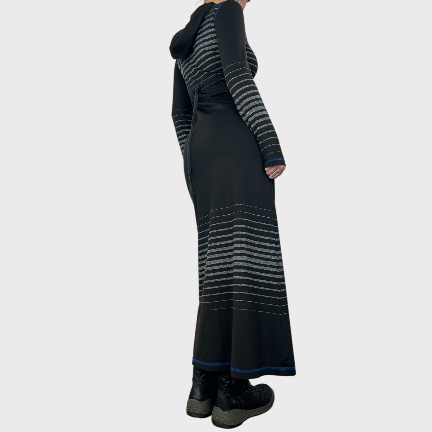 Cop Copine Striped Hooded Maxi Dress - S
