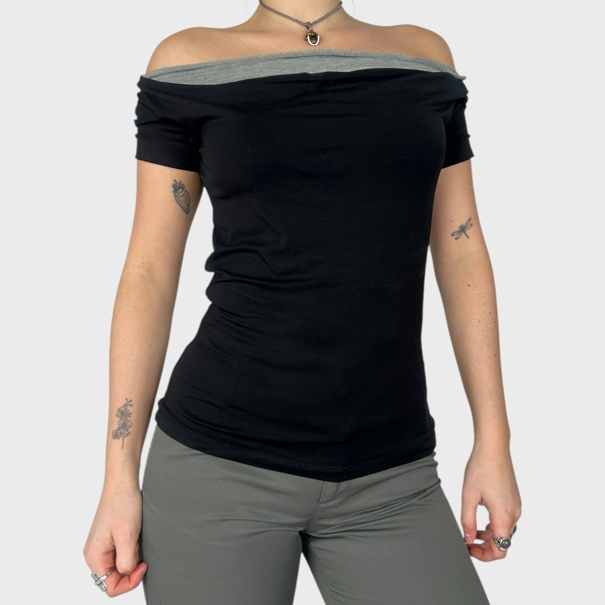 Cop Copine Cowl Neck Off-Shoulder Top - S