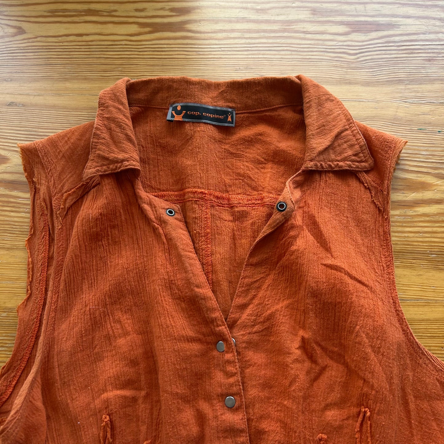 Cop Copine Orange Sleeveless Blouse - S/M