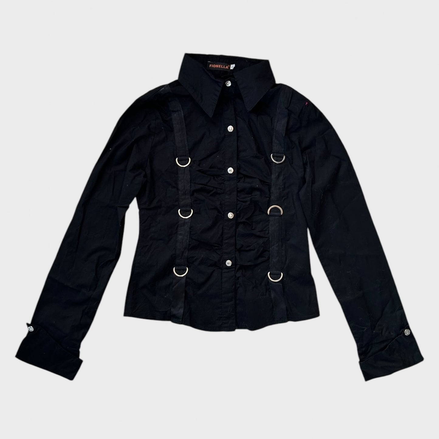Black buckle detail shirt