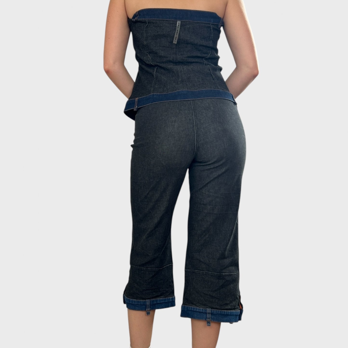 Cop Copine Two-Tone Denim Capris - S-M