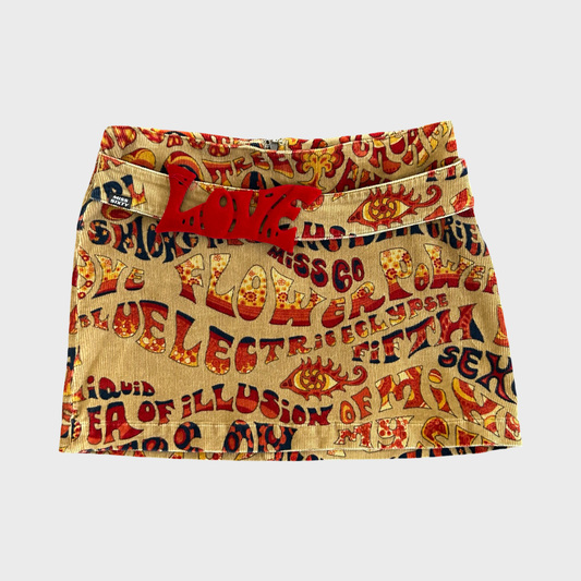 Miss Sixty 70s Print Corduroy Mini Skirt - M