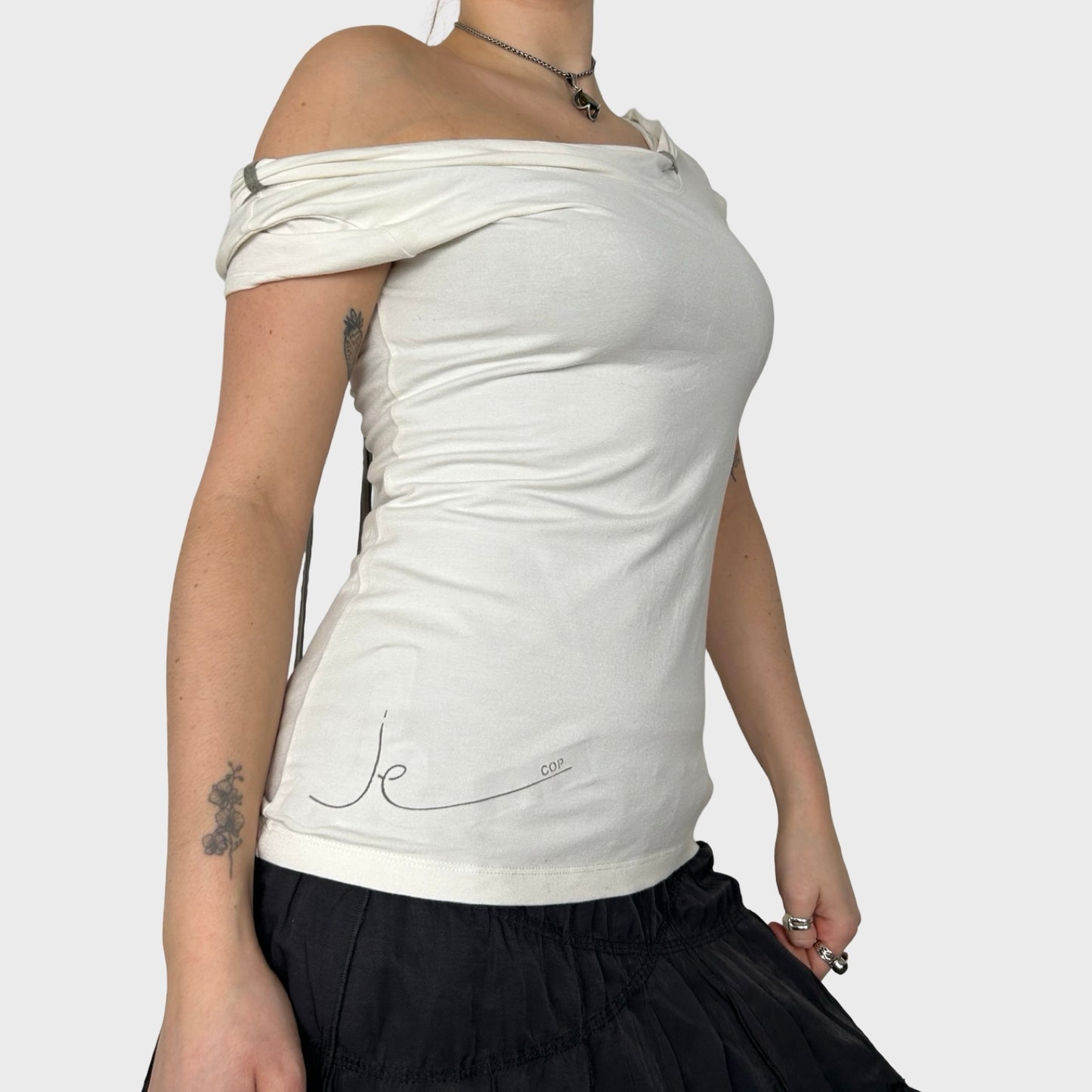 Cop Copine White Versatile Tie Top - S