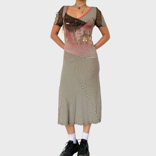 Save the Queen Striped Maxi Dress - Size S-M
