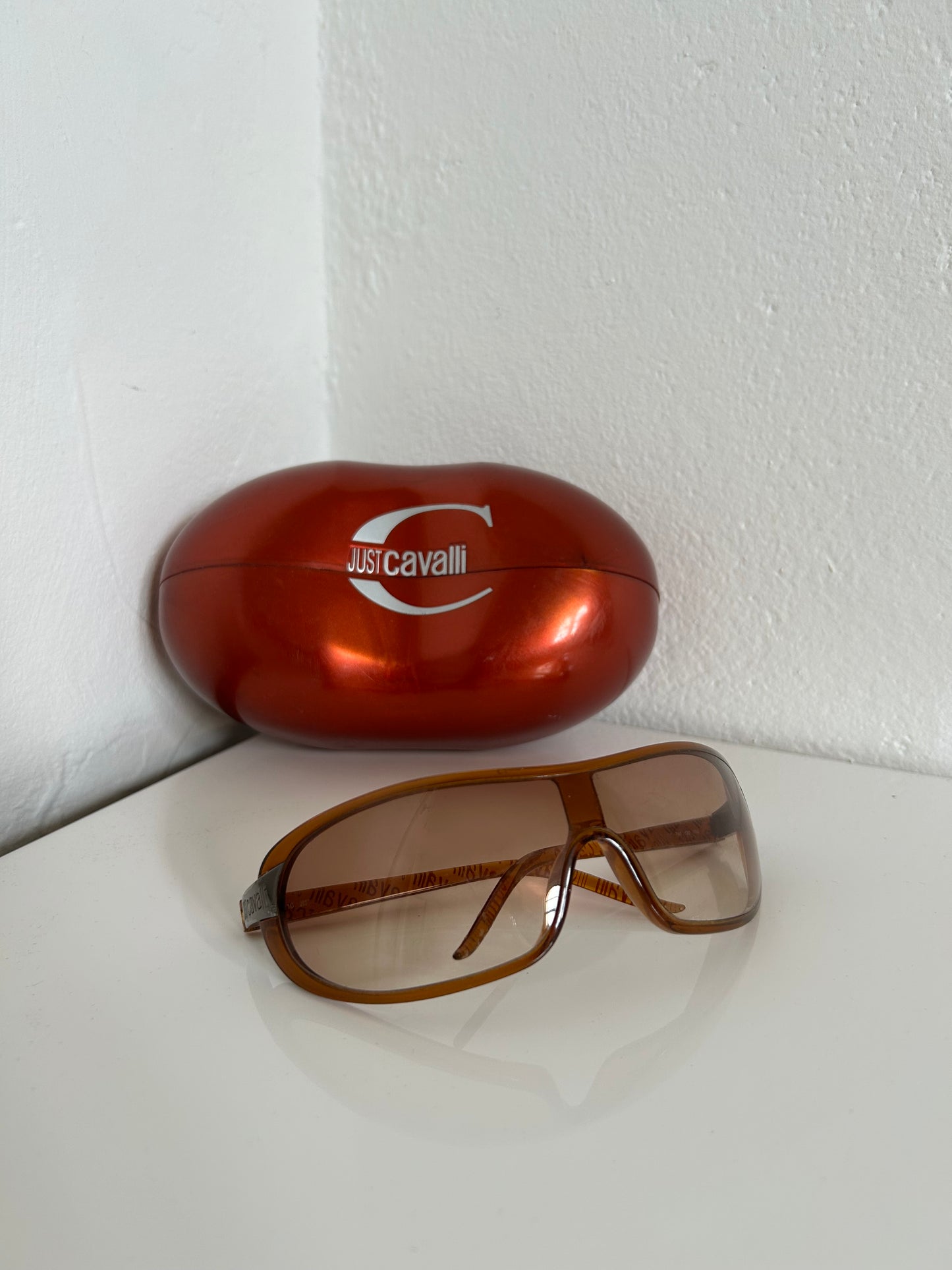 Vintage Roberto Cavalli Brown Shield Sunglasses