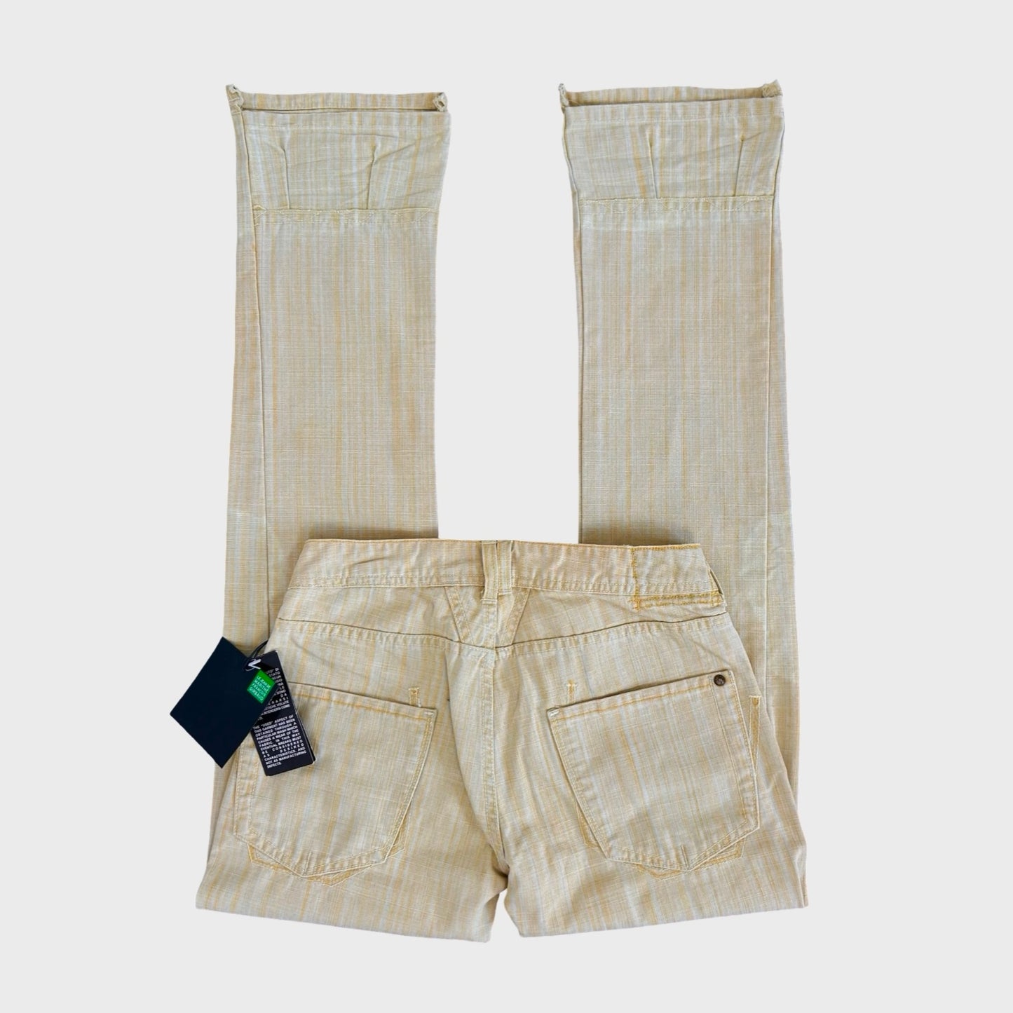 Marithé + François Girbaud Yellow Checked Low Rise Straight Leg Jeans - XS