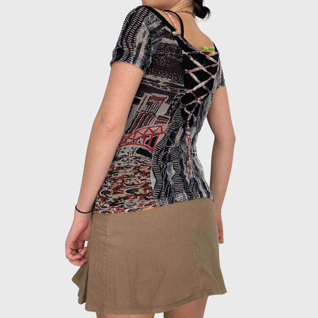 Save the Queen graphic strappy top
