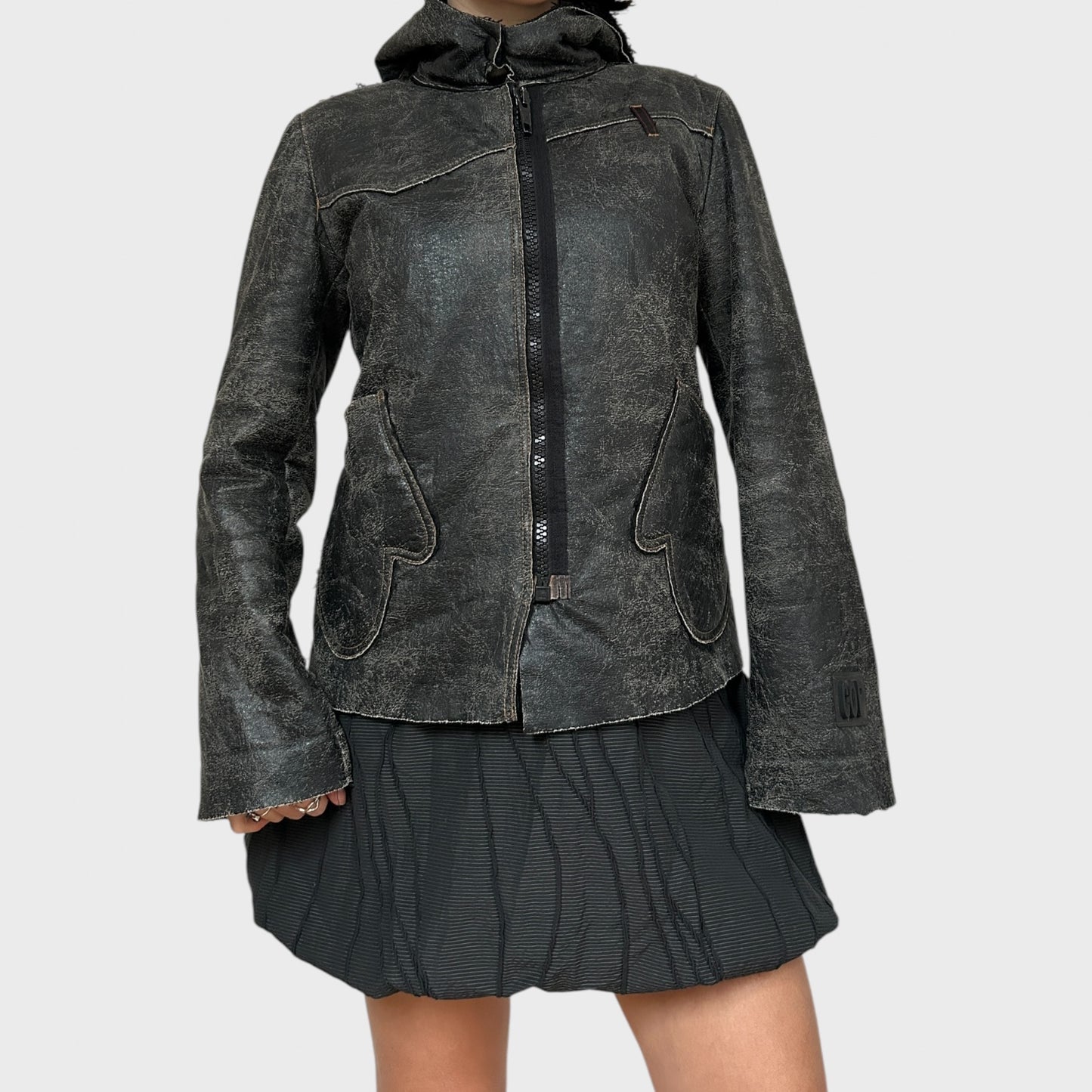 Vintage Cop Copine Leather Look Jacket