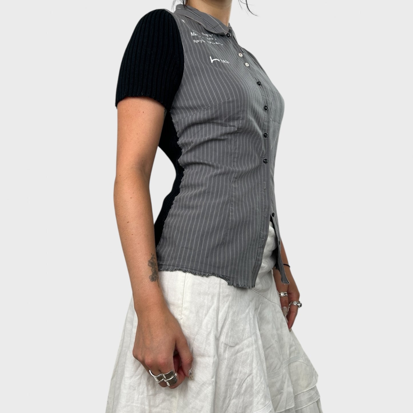 Cop Copine Bi-Material Short Sleeve Shirt - S