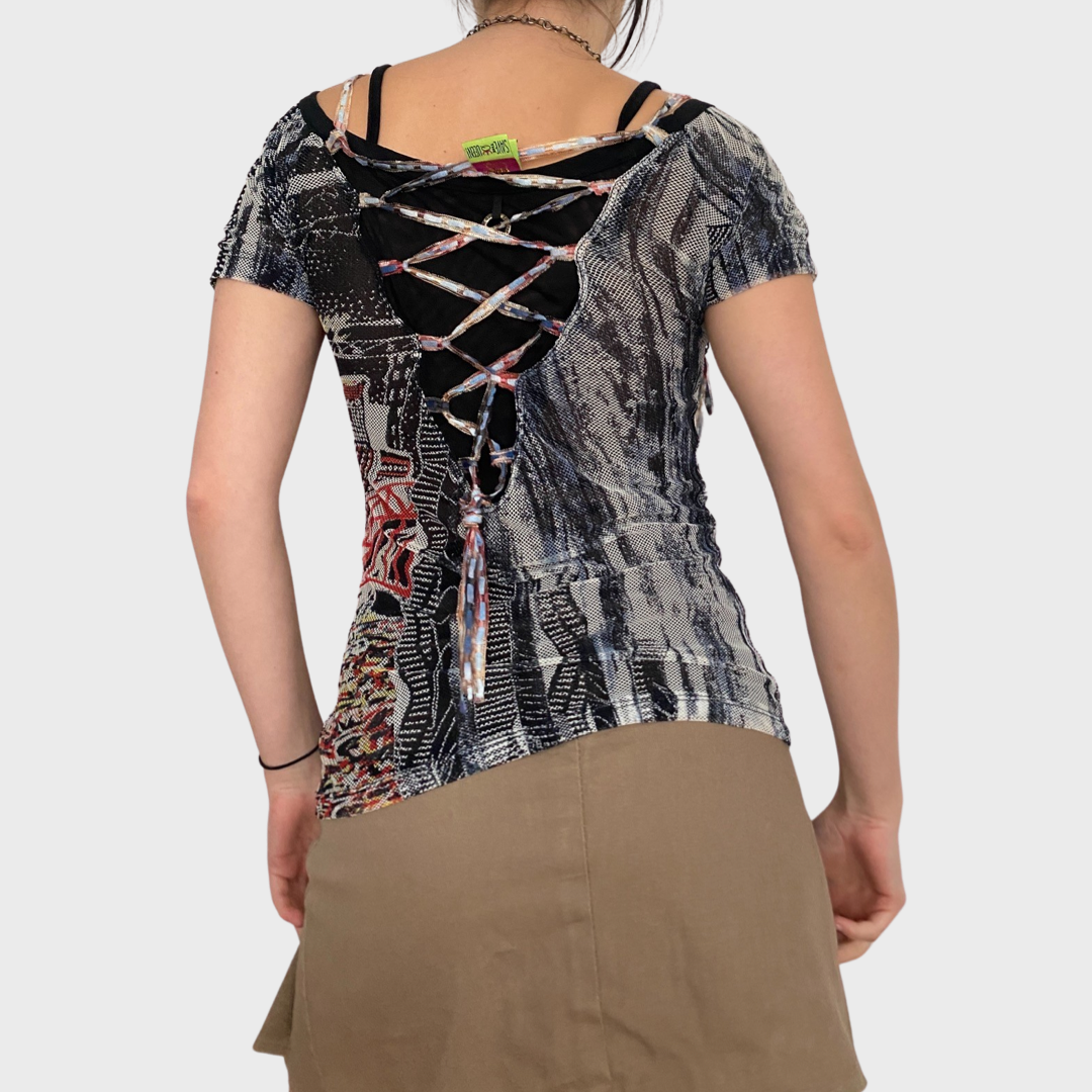 Save the Queen graphic strappy top