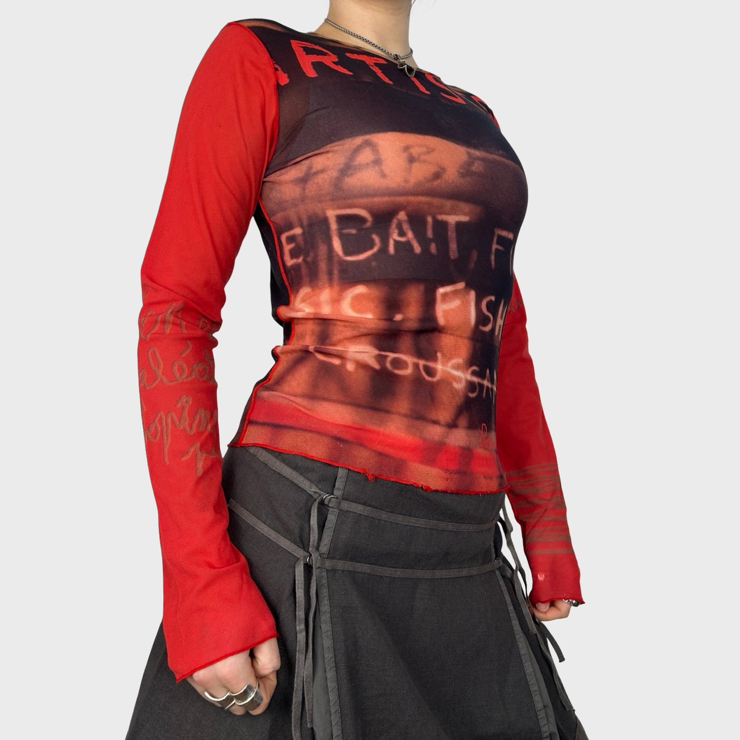 Cop Copine Graphic Mesh Long Sleeve - M