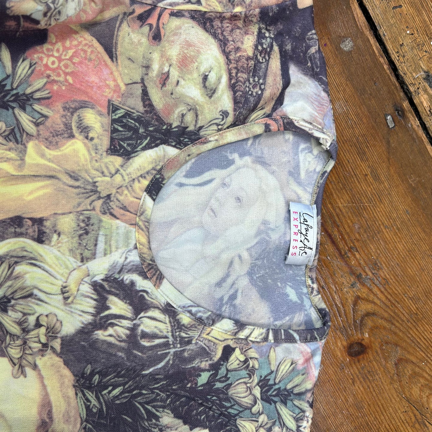 Vintage Renaissance Print Baby Tee - Size S