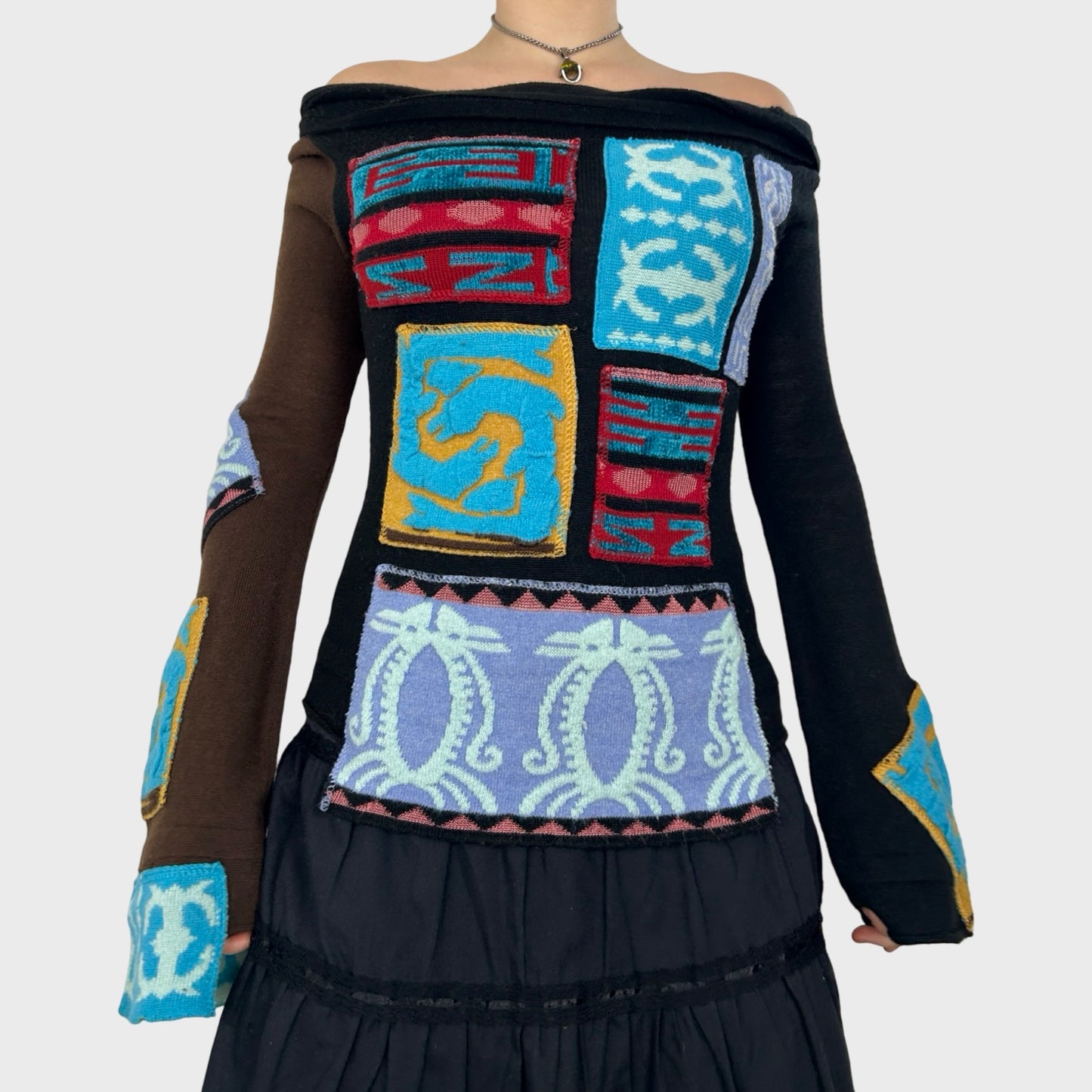 Save The Queen Graphic Print Knit Jumper - M