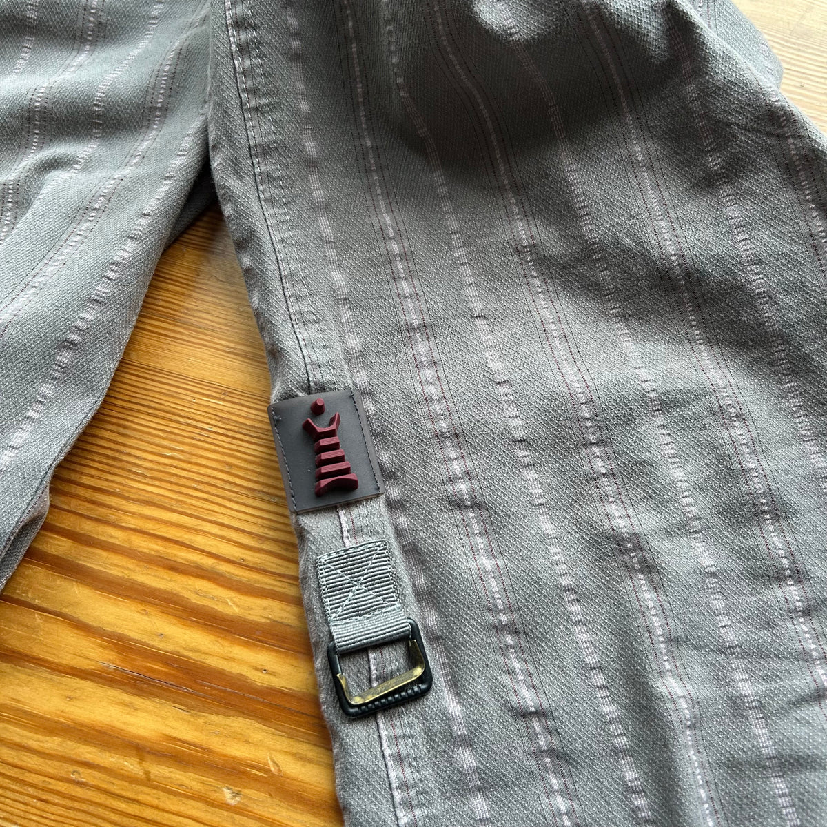 Cop Copine Grey & Pink Pinstripe Trousers - M