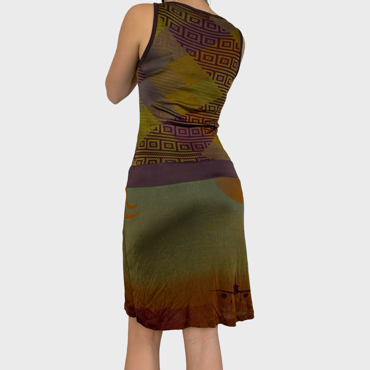 Custo Barcelona Graphic Slinky Midi Dress - S