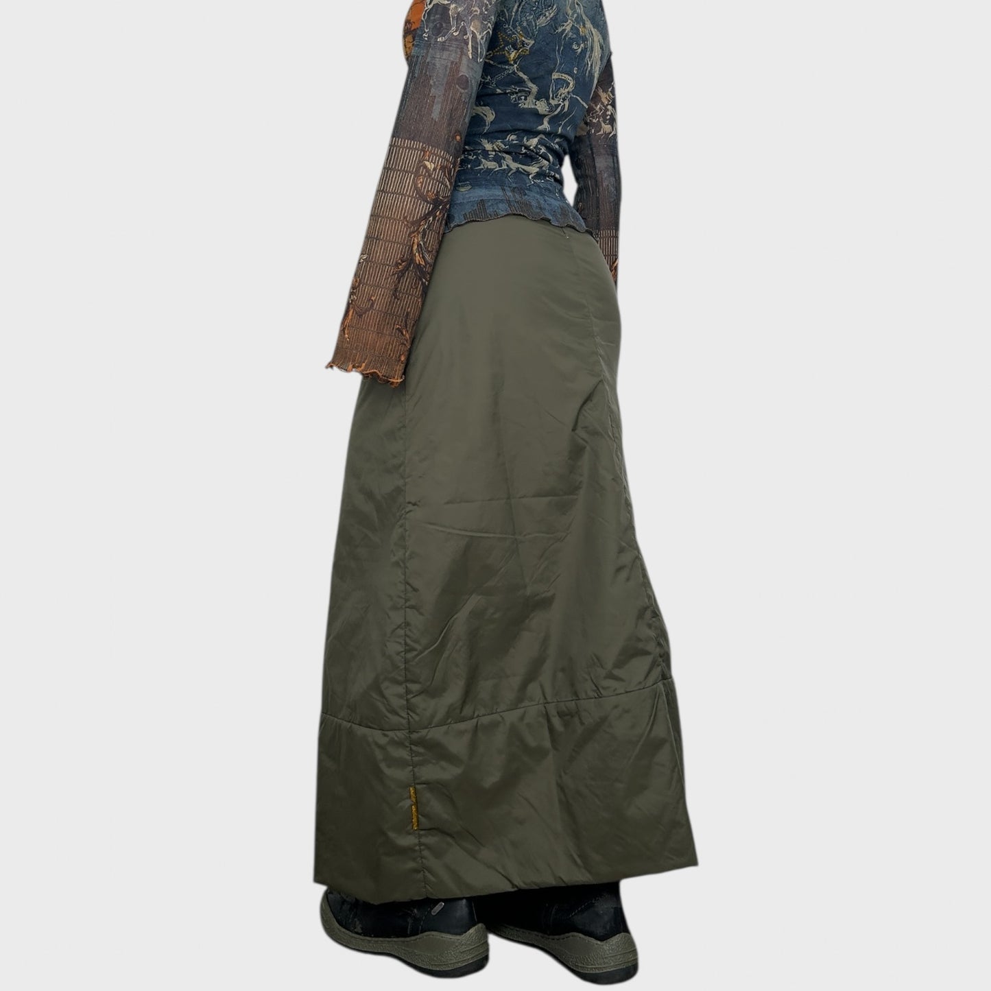Cop Copine Khaki Puffer Maxi Skirt - XS/S